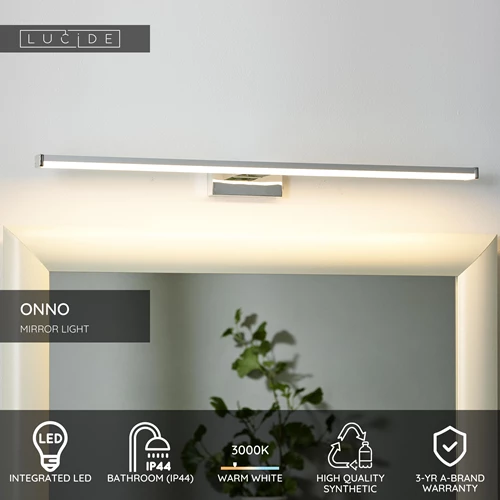 Lucide ONNO - Mirror light Bathroom - LED - 1x11W 3000K - IP44 - Satin Chrome - USP